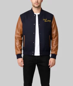 The Mighty Ducks Coach Bombay Varsity Jacket-Front