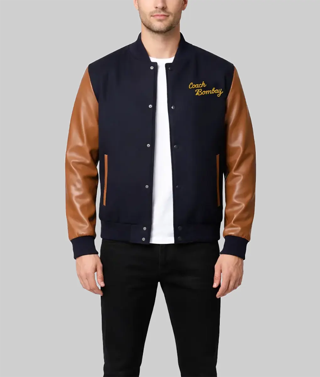 The Mighty Ducks Coach Bombay Varsity Jacket | NYC Jackets The Mighty Ducks Coach Bombay Varsity Jacket | NYC Jackets