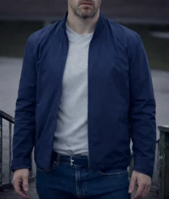 Betrayal Shaun Evans Blue Cotton Jacket-Front