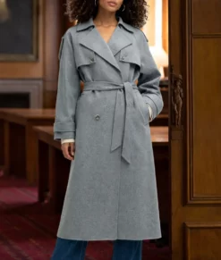Industry Myha'la Grey Wool Coat-Front
