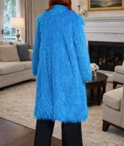 Elsbeth S03 Carrie Preston Blue Fur Coat-Back