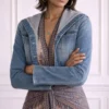 Imperfect Women Kerry Washington Denim Hooded Jacket-Front