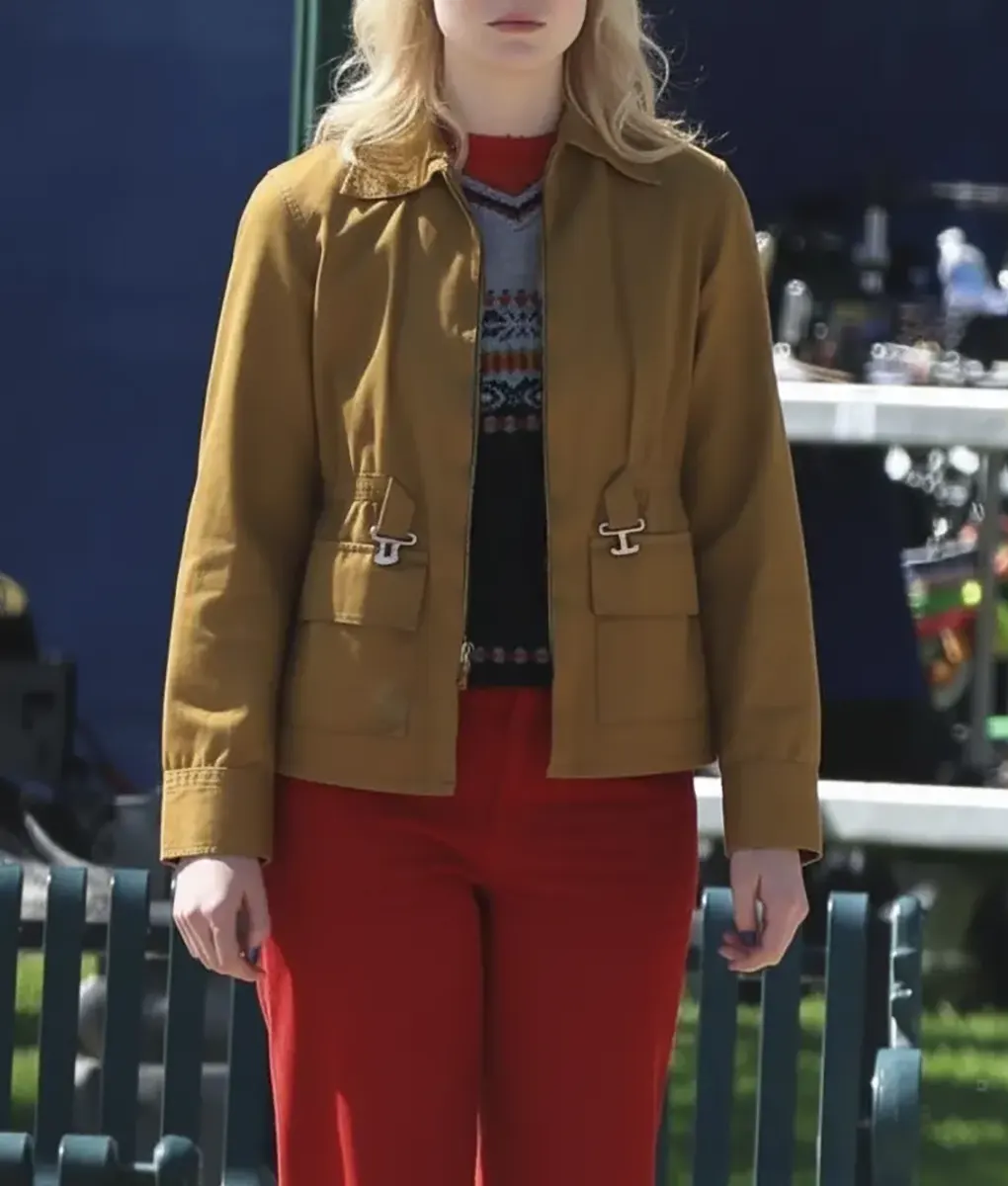 Margo’s Got Money Troubles Elle Fanning Cotton Jacket-Front