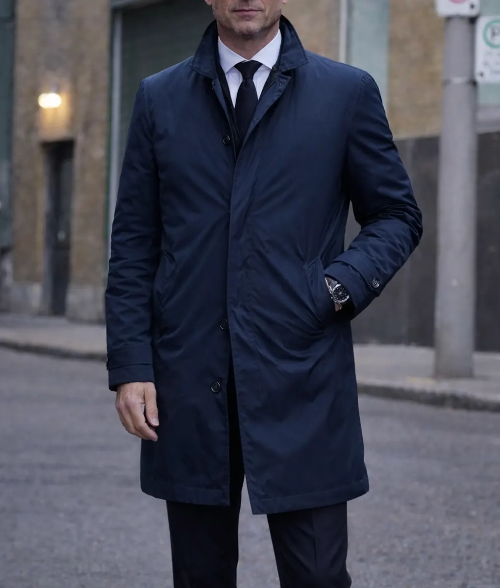 Memory of a Killer Patrick Dempsey Blue Coat-Front