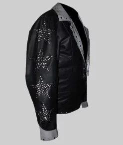 Paul Stanley Studded Black Leather Jacket-Side