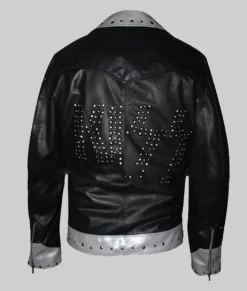 Paul Stanley Studded Black Leather Jacket-Back
