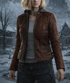Resident Evil Grace Ashcroft Brown Leather Jacket-Front