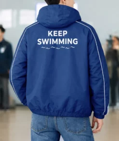 BTS Keep Swimming Blue Hooded Jacket | NYC Jackets