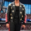 Joe Jonas American Flag Black Leather Jacket-Front