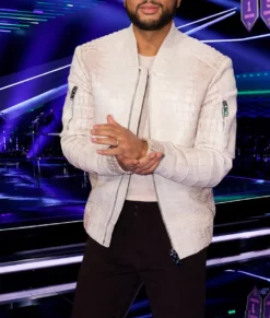 John Legend Croc Pattern White Jacket-Front