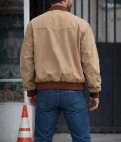 Outcome Keanu Reeves Brown Bomber Jacket-Back