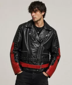 Shadow The Hedgehog Inspired Double Rider Jacket-Front