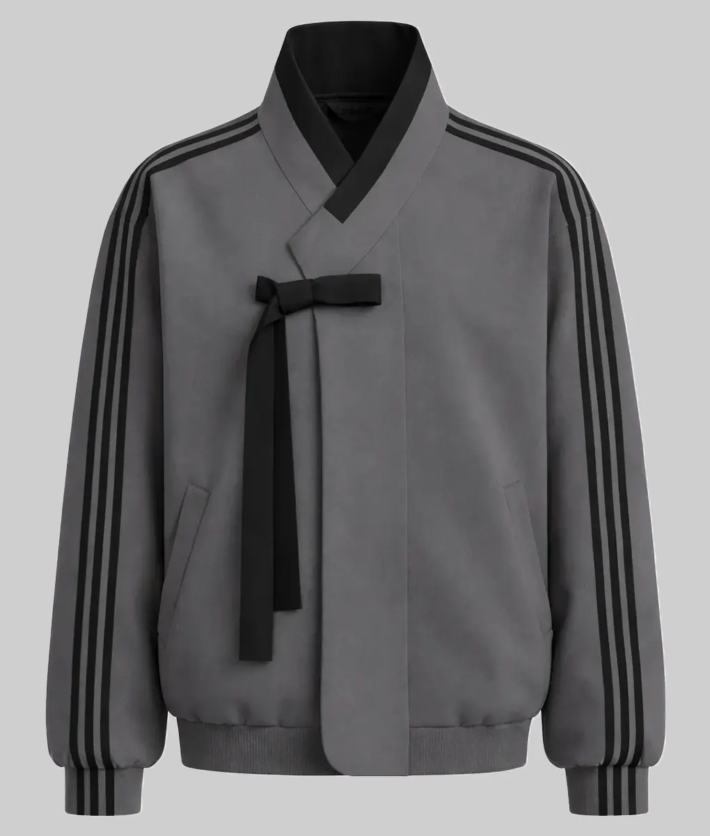 Stray Kids x Hanbok Wrap Jacket-Grey