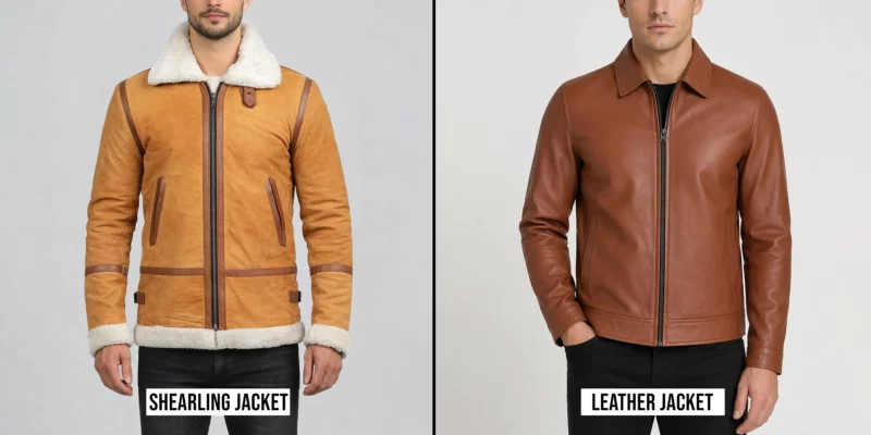 shearling jacket vs leather jacket