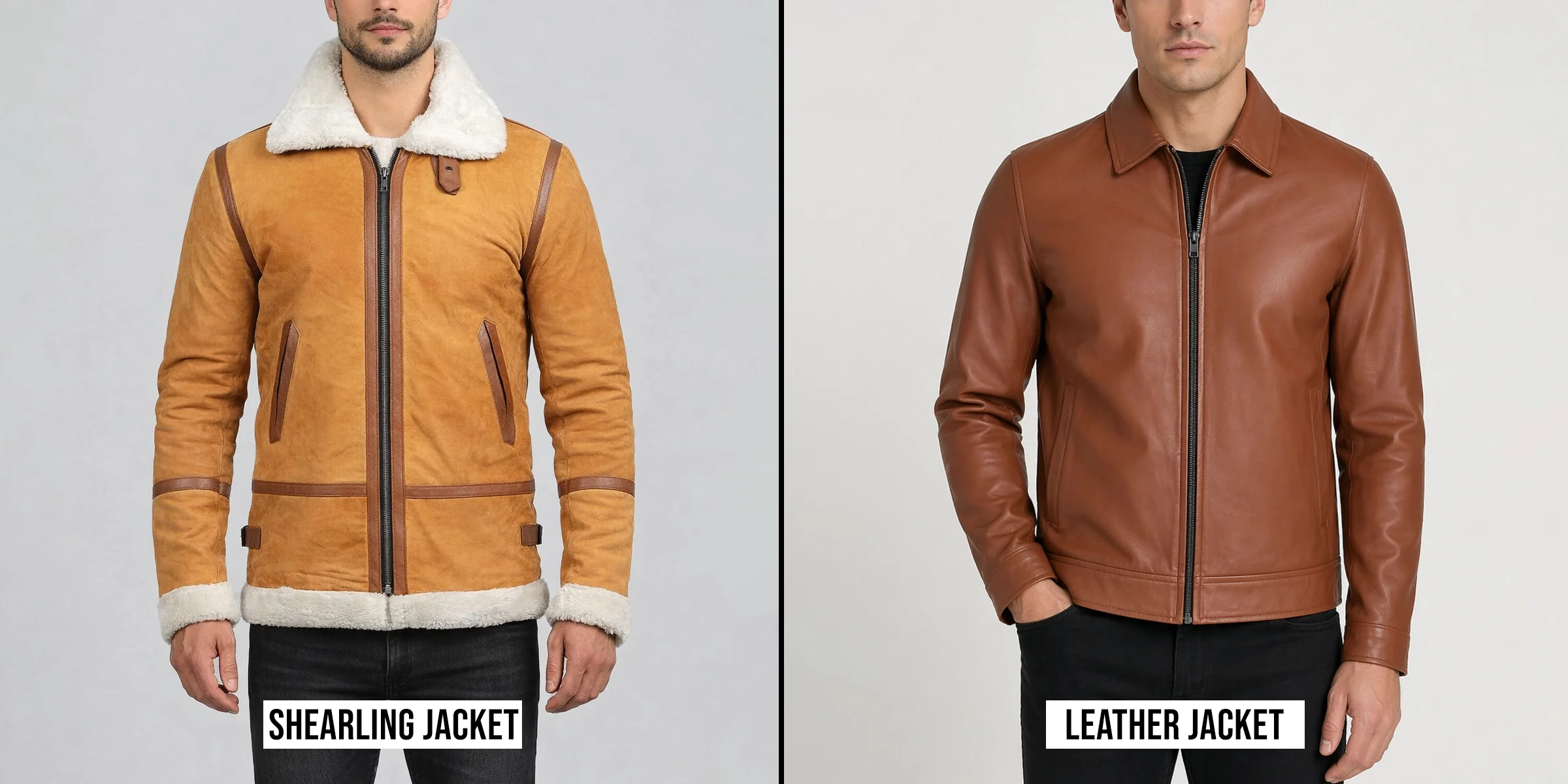 shearling jacket vs leather jacket