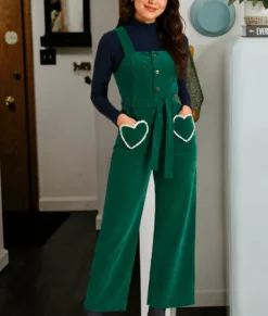 Girl Meets Farm S15 Molly Yeh Heart Pocket Jumpsuit-Front