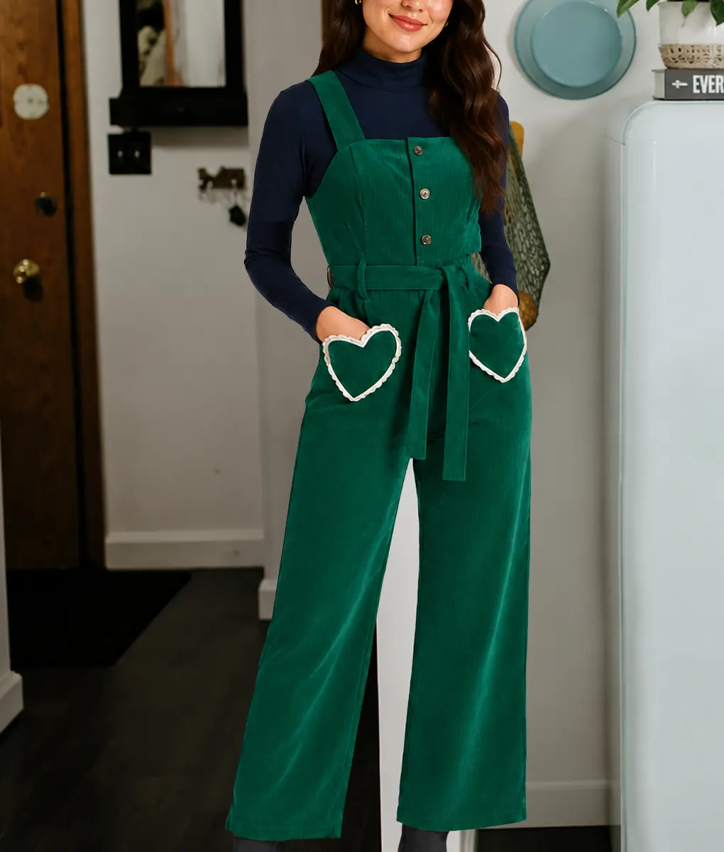 Girl Meets Farm S15 Molly Yeh Heart Pocket Jumpsuit-Front