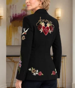 Hacks S05 Jean Smart Black Embellished Blazer-Back