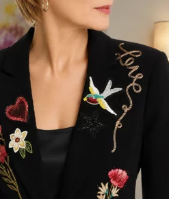 Hacks S05 Jean Smart Black Embellished Blazer-Zoom