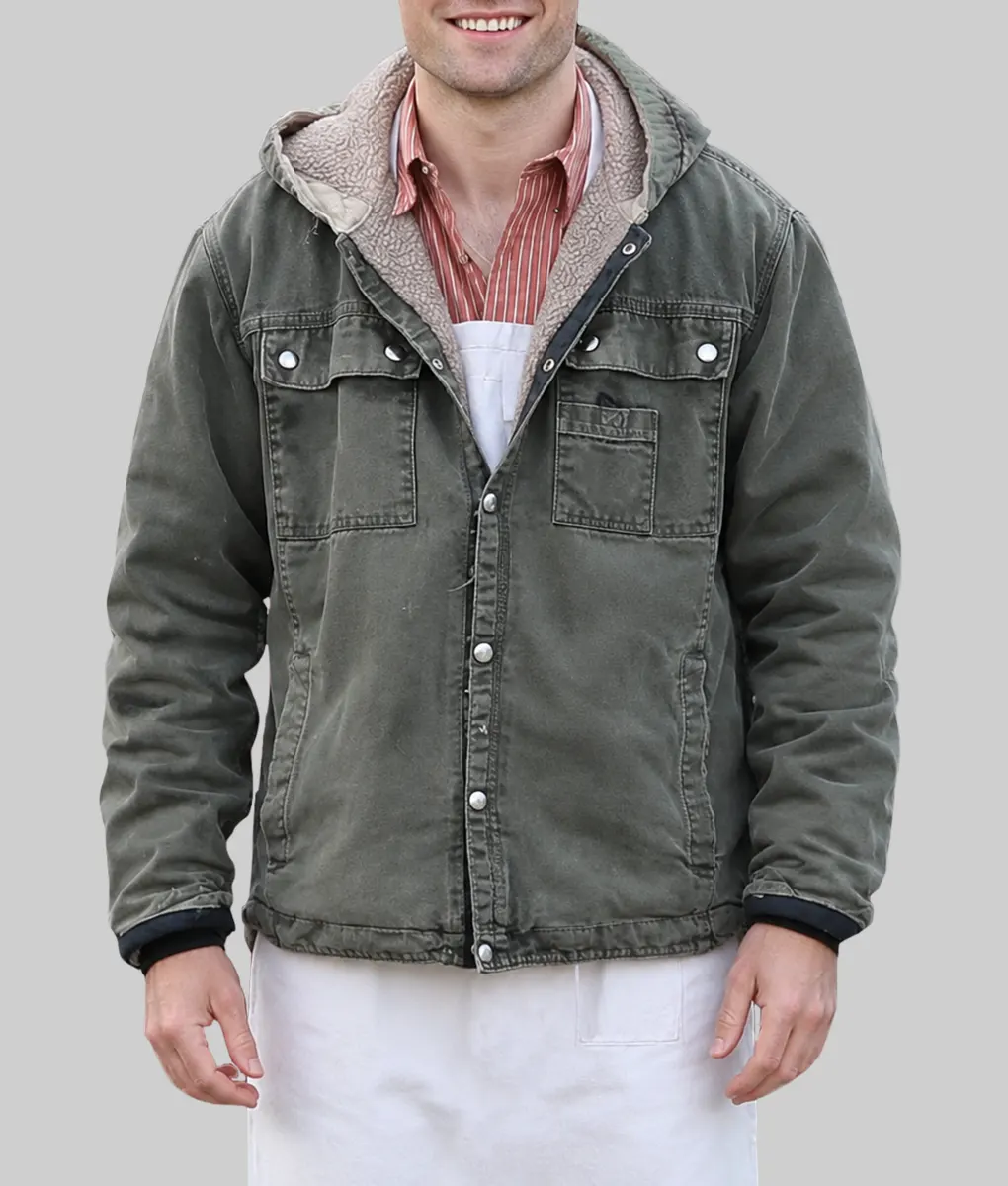 Here Comes The Flood Robert Pattinson Cotton Jacket-Front