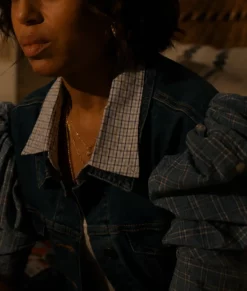 Imperfect Women S01 Kerry Washington Ruffled Sleeves Denim Jacket-Zoom
