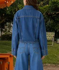 Off Campus Ella Bright Denim Jacket-Back