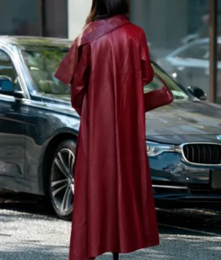 The Devil Wears Prada 2 Anne Hathaway Leather Coat-Back