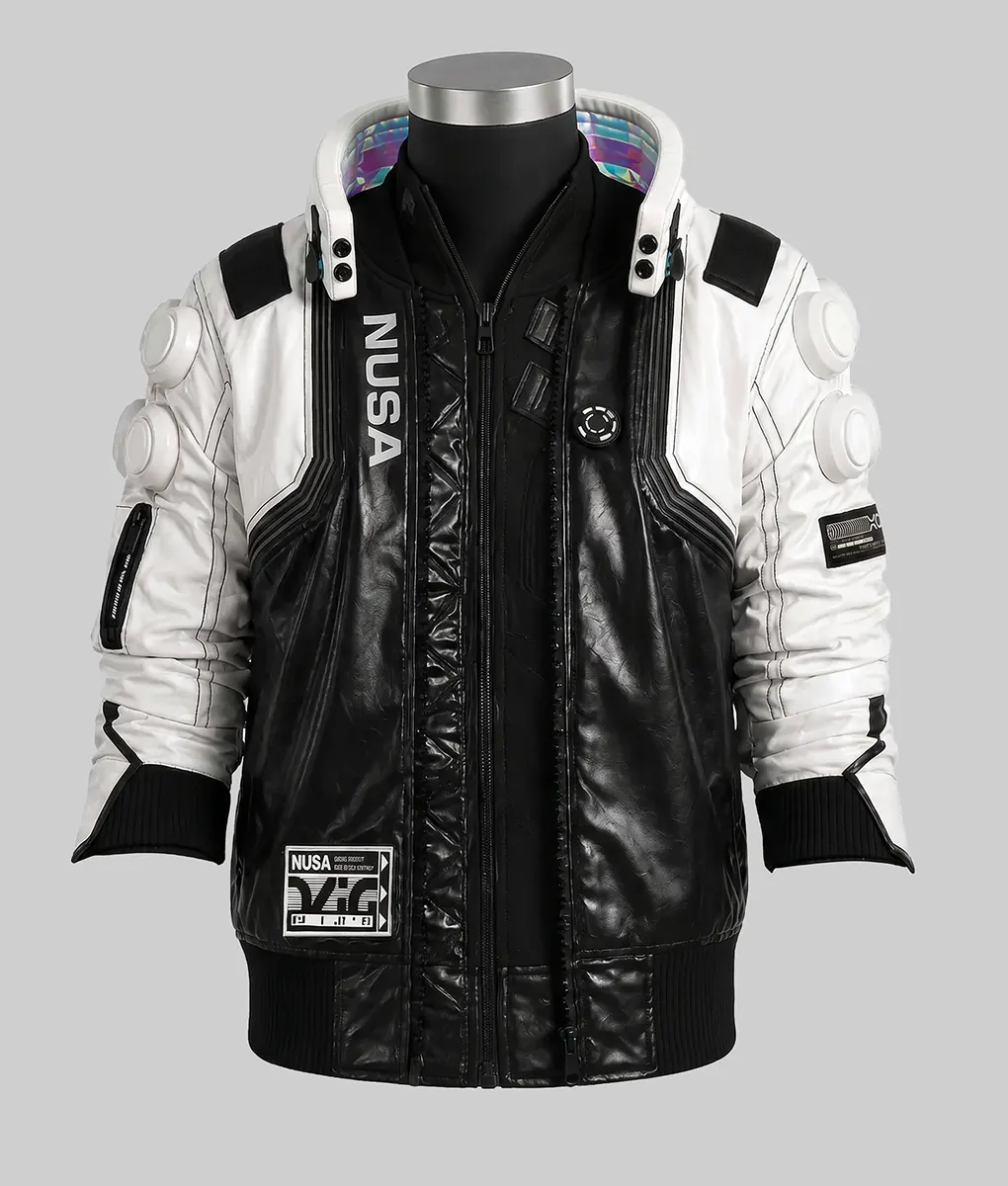 Cyberpunk 2077 White Nusa Jacket-Front