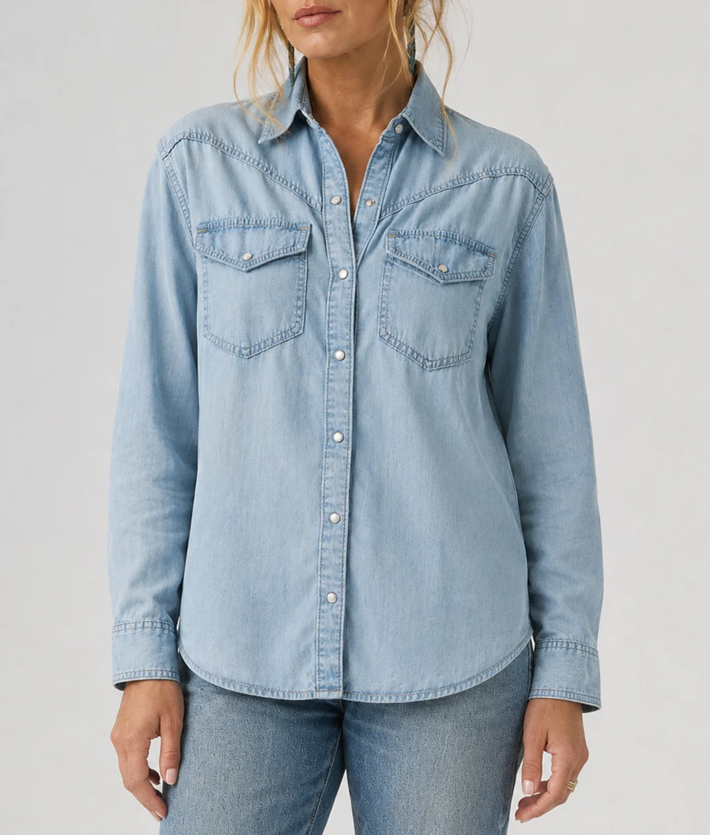 beth dutton blue shirt dress Beth Dutton Outfits from Season 5 of Yellowstone