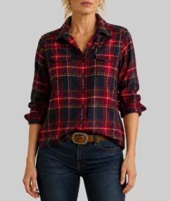 Dutton Ranch Kelly Reilly Flannel Shirt-Front