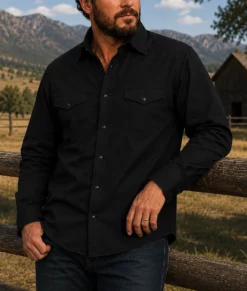 Dutton Ranch Rip Wheeler Black Shirt-Front