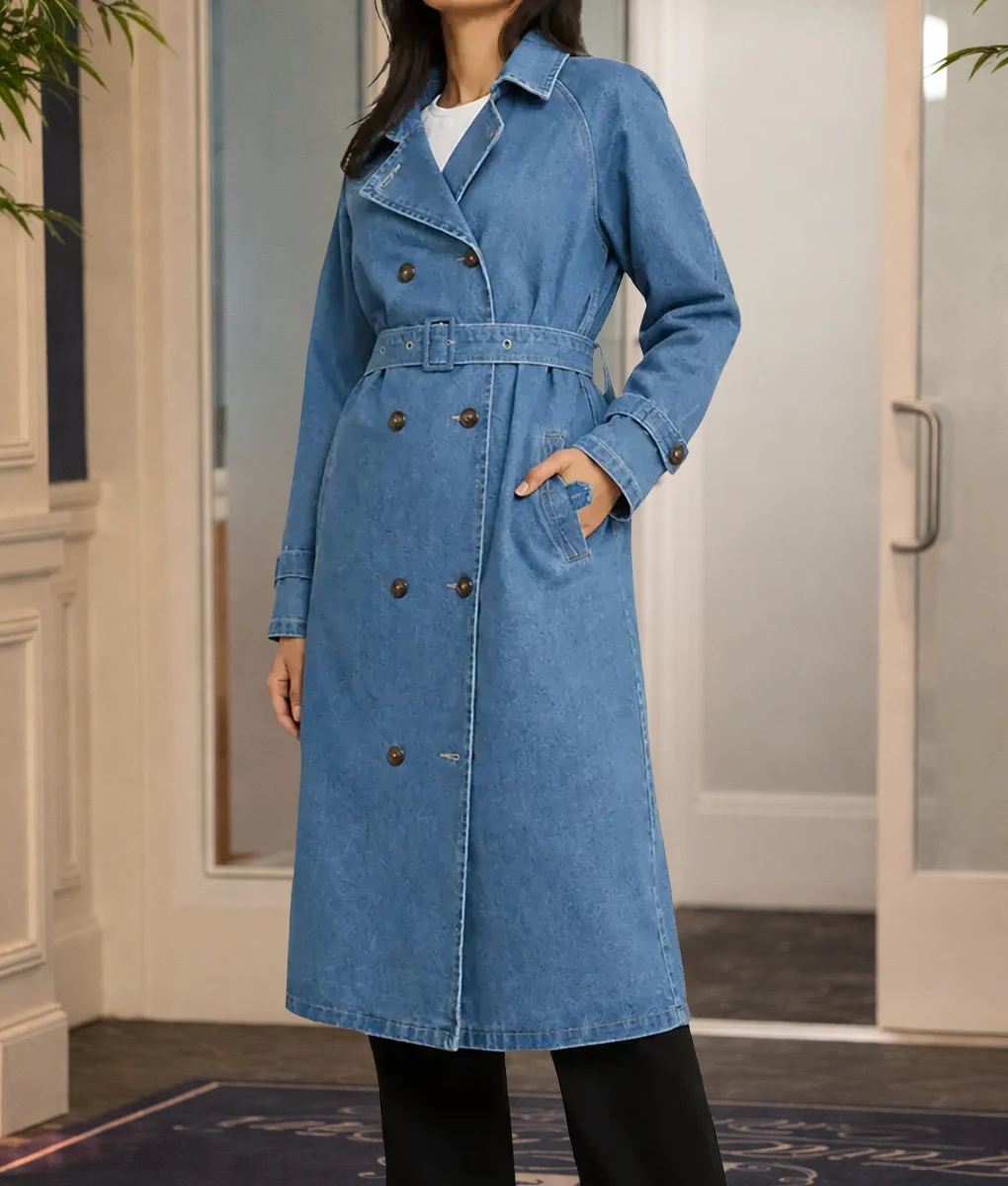 Falling 2026 Rakie Ayola Denim Trench Coat-Front