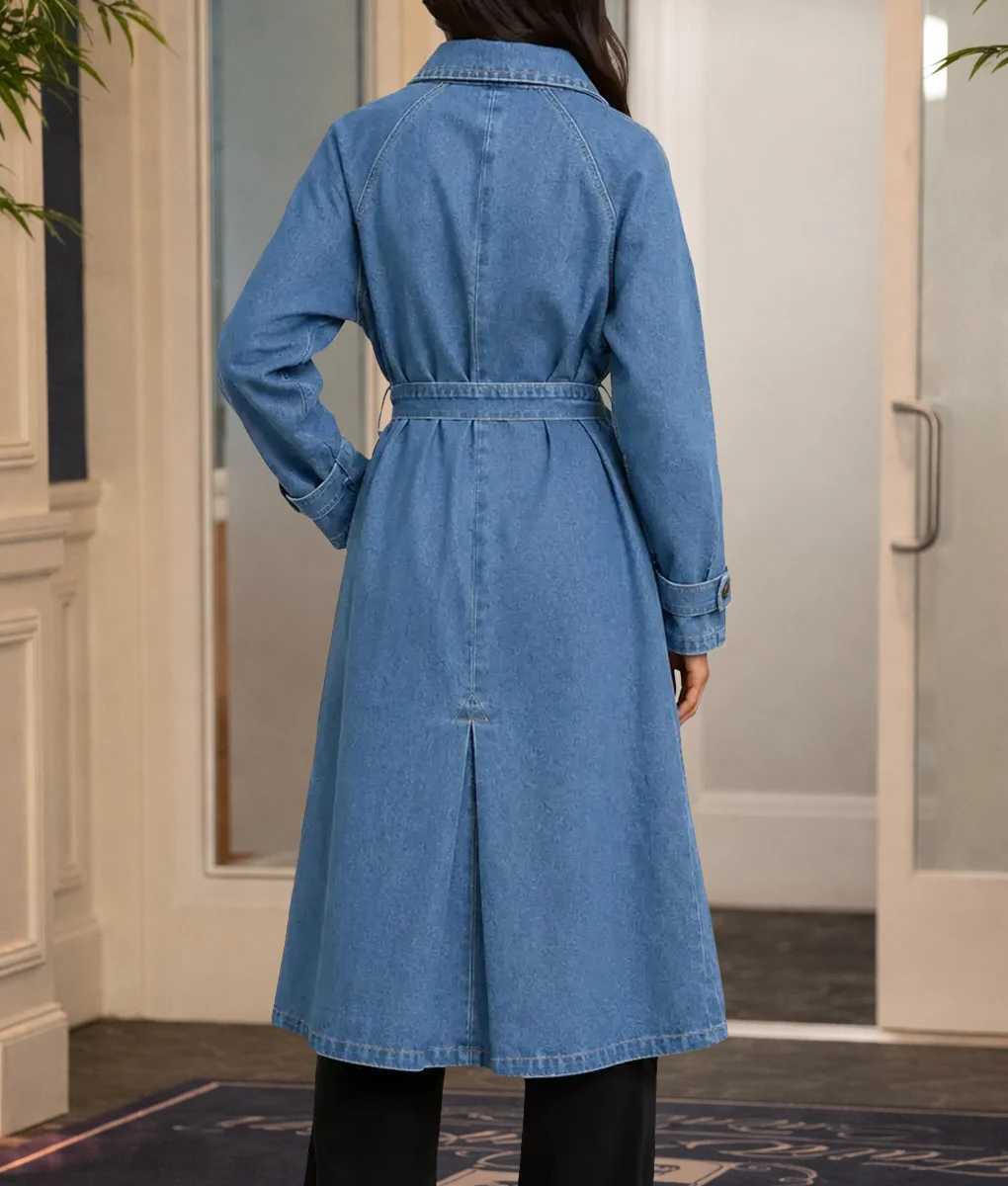 Falling 2026 Rakie Ayola Denim Trench Coat-Back