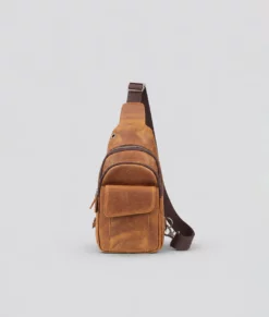 Men’s Brown Leather Crossbody Sling Bag