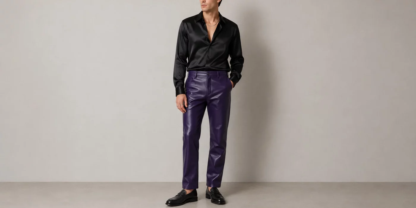 men's leather pants outfit