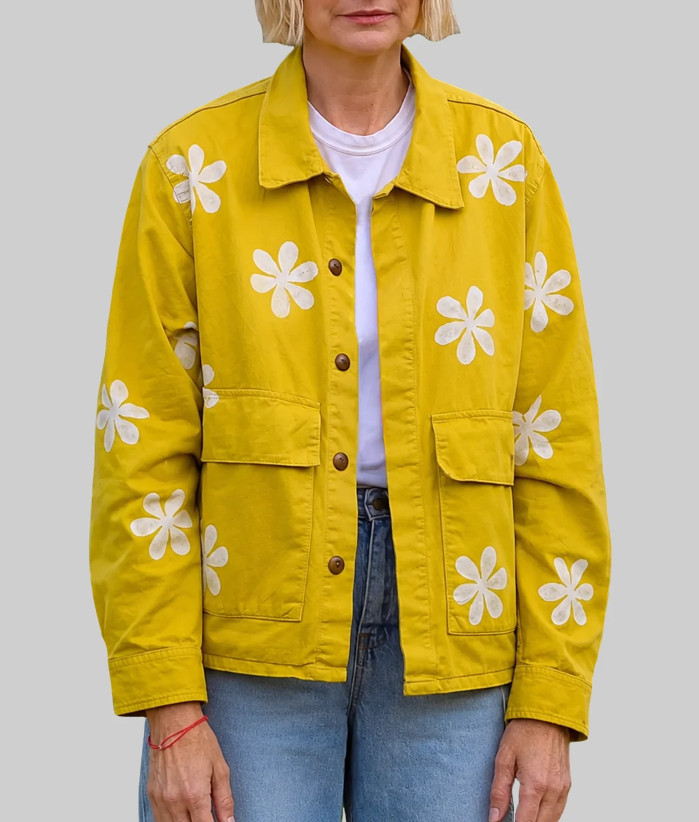 The Four Seasons S02 Kerri Kenney Daisy Print Yellow Jacket-Front