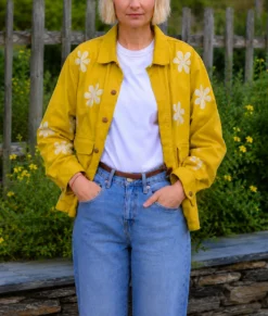 The Four Seasons S02 Kerri Kenney Daisy Print Yellow Jacket-Front