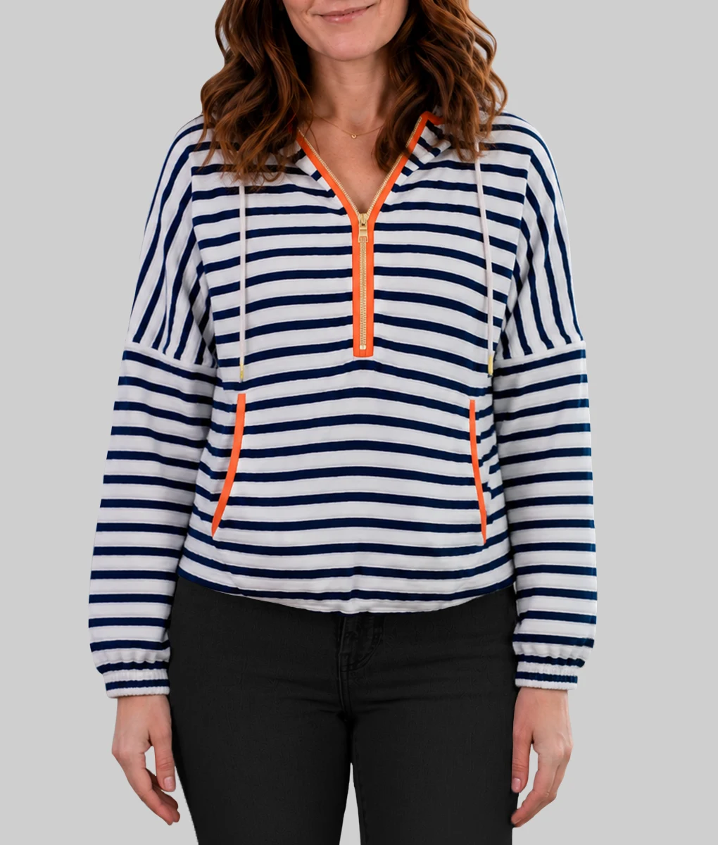 The Four Seasons S02 Tina Fey Striped Hoodie-Front