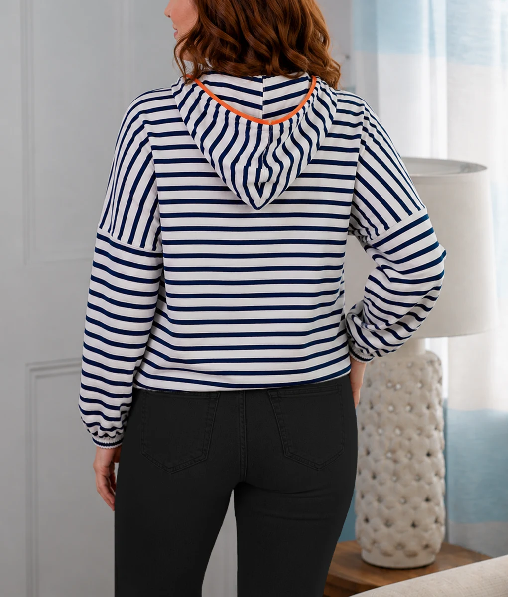 The Four Seasons S02 Tina Fey Striped Hoodie-Back