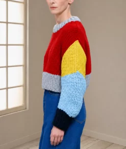 The Room Next Door Tilda Swinton Colorblock Sweater-Side