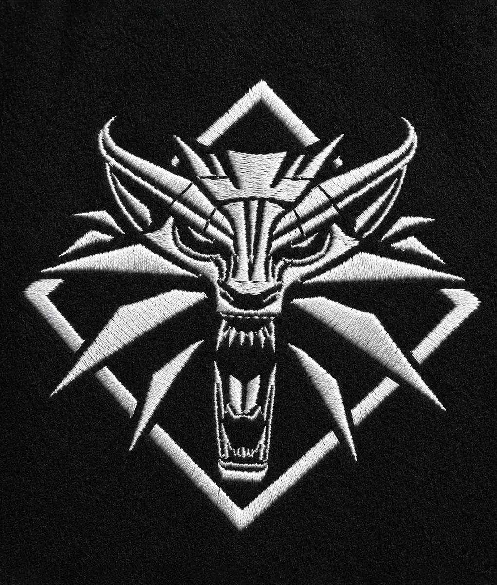 The Witcher 3 Black and Grey Varsity Jacket-Logo
