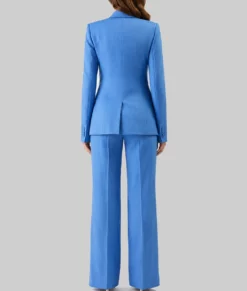 Kate Middleton Bright Blue 2 Piece Suit-Back
