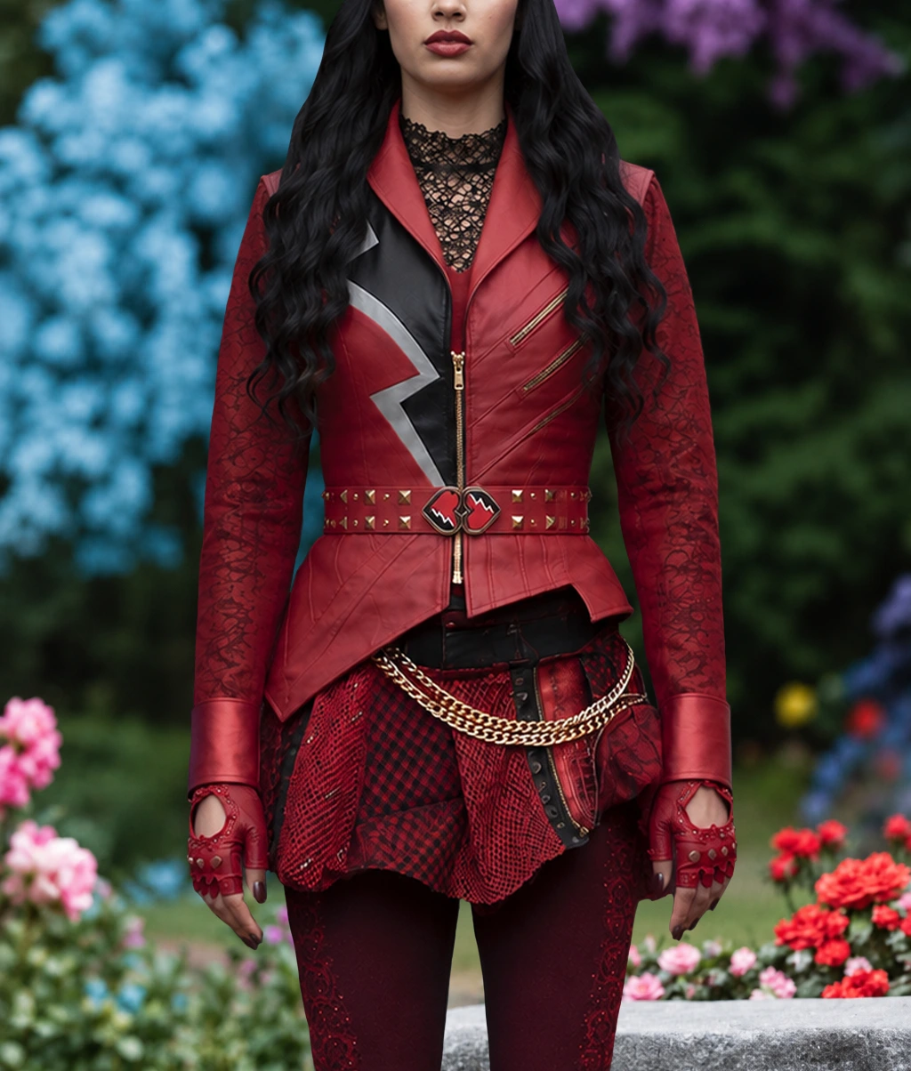 Kylie Cantrall Red Leather Jacket-Front