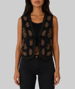 My Daughters Father Pamela Moreno Black Vest-Front
