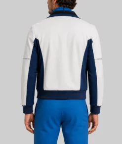 Pedro Pascal White & Blue Leather Jacket-Back