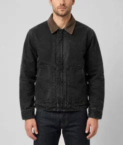 Tom Holland Black Cotton Jacket-Front