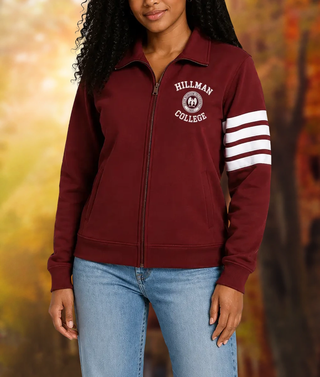 A Different World Maleah Joi Moon Maroon Jacket-Front