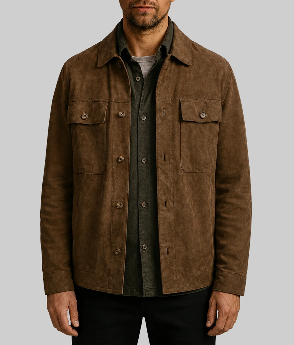 Blood Sacrifice Jakob Oftebro Brown Suede Jacket-Front