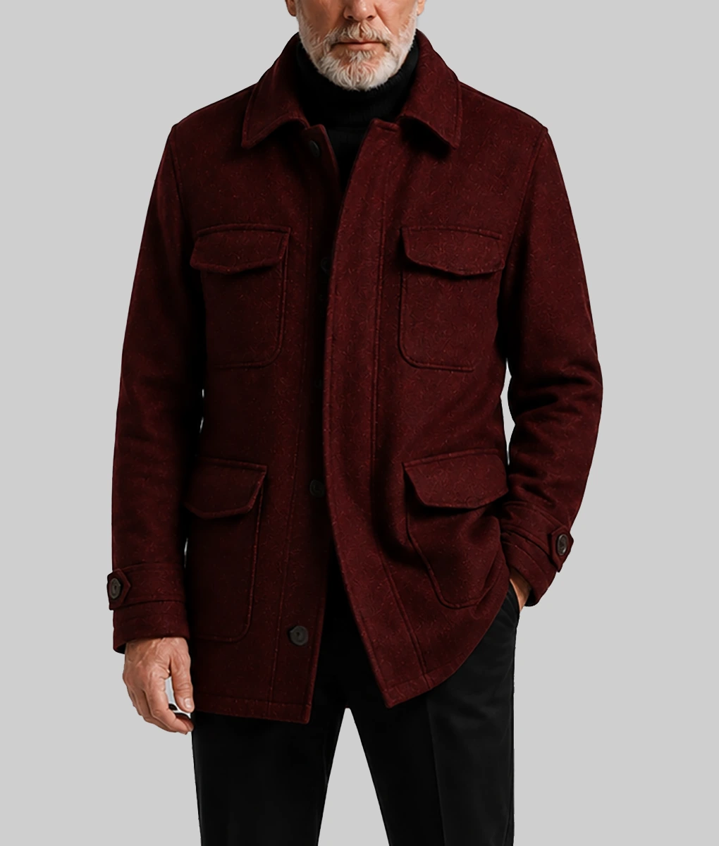 Blood Sacrifice Peter Andersson Red Wool Coat-Front