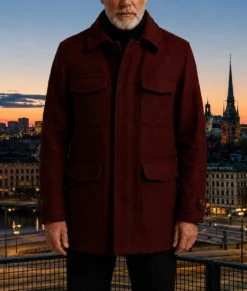 Blood Sacrifice Peter Andersson Red Wool Coat-Front